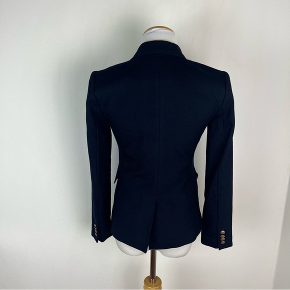 J. Crew Schoolboy Two Button Wool Blazer Navy Blue Size 00 - Picture 5 of 7